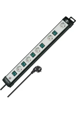 Brennenstuhl Premium-Line 5 Soketli Ayrı Anahtarlı 3 Metre Kablolu Montaj Özellikli Priz