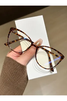 LOOKUP NEW Jesse 50 Ekartman Kemik Leopar Oval Unisex Kadın Erkek Şeffaf Cam Değişimi Optik Çerçeve Gözlük