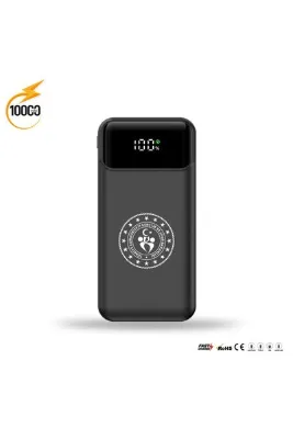 Bood Design Kişiye Özel İsim Baskılı 10 000 mAh LED Işıklı Powerbank – USB-C & USB-A Çıkış