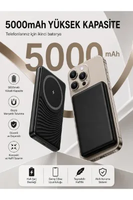 çelikwork inspiring technology 5000mAh 20W Magsafe Kablosuz Powerbank Hızlı Şarj Taşınabilir