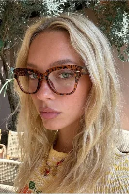 Eyesofia Unisex Vintage Leopar Mavi Işık Filtreli Gözlük