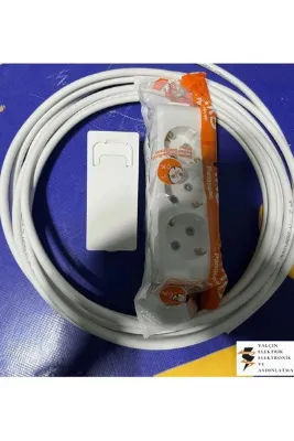 VİKO Uzatma Kablosu Siyah 3’lü (1.5m)Ultra Ince Fiş - Dar Alanlarda Maksimum Yer Tasarrufu Sağlar.