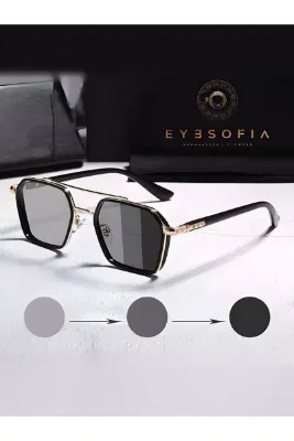 Eyesofia Güneş Gözlüğü Erkek Uv400 Cam Ce Belgeli Gold Siyah