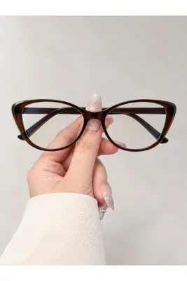 PİYESBOUTİQUE Cat Eye Kemik Şeffaf Kadın Erkek Unisex Mavi Işık Korumalı Ekran Gözlüğü Gözlük