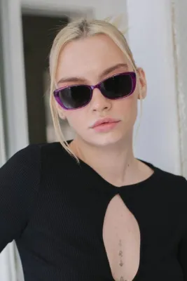 Bilge Karga Charmian Black Purple Güneş Gözlüğü