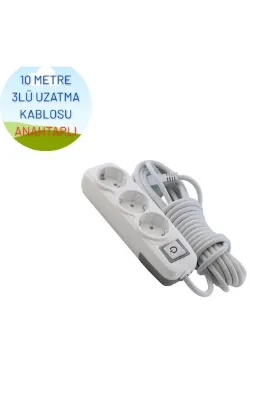 KONDEL AYDINLATMA 3'LÜ ANAHTARLI 10 METRE UZATMA KABLOSU TOPRAKLI 3X1,5 TTR CCA