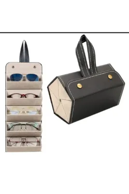 glasses accessory Gözlük Çantası 5 Bölmeli Seyahat Gözlük Kutusu Gözlük Aksesuar Gözlük Kabı Deri Gözlük Askısı