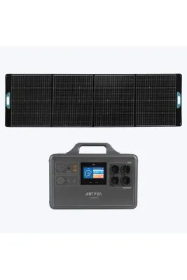 Antfea S2200 Pro Taşınabilir Güç Kaynağı + 300W Taşınabilir Güneş Paneli [ 2.4 kW / 2.2 kWh / 300 W