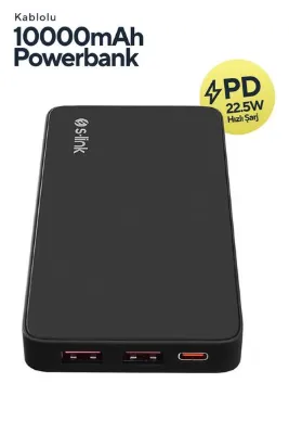 S-LINK P311L 10000mAh PRM LED Logo Siyah LCD Taşınabilir Pil Şarj Cihazı Powerbank