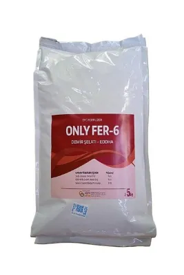 AGROONE Only Fer-6 Eddha Şelatlı Demir 5 Kg -Tüm Bitki Türlerinde Demir Eksikliğ İçin-Yapraktan ve Sulama İle Kullanım