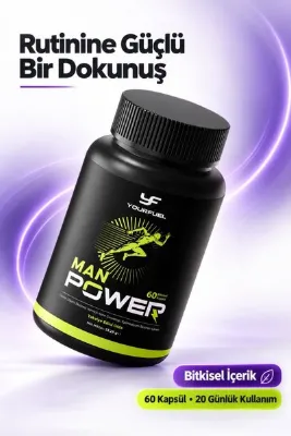 yourfuel Manpower Tribulus | 20 Günlük | 60 Kapsül | Erkek Takviyesi | Bitkisel Içerikli Takviye