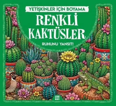 Renkli Kaktüsler - Yetişkinler İçin Boyama