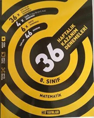 8. Sınıf LGS Matematik 36 Haftalık Kazanım Denemeleri