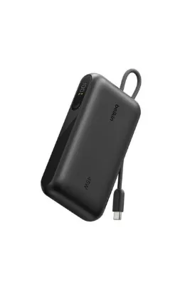 Belkin BPB029HQBK UltraCharge 10000mAh 45W Dahili USB-C Kablolu Dijital Göstergeli Powerbank - Siyah