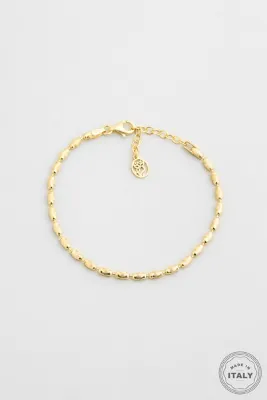 So CHIC... Minimal İtalyan 18 Ayar Sarı Altın Kaplama 19 Cm Gümüş Bileklik