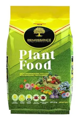 Renaissance Organik Bitki Besini 10 kg Torba – Açık ve Kapalı Alan Bahçeleri İçin Çok Amaçlı Gübre – Ev Bitkileri, Sebzeler, Meyve Ağaçları, Güller ve Çimler İçin Yavaş Salınımlı Doğal Toprak Gübresi