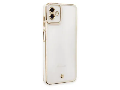 NEWFACE Samsung Galaxy A04 Uyumlu Liva Lens Silikon Telefon Kılıfı Beyaz