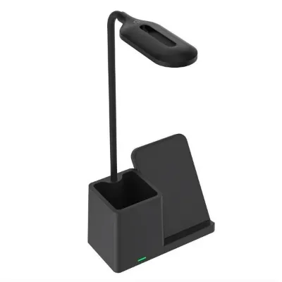 S-link SL-M9054 Siyah TypeC 15W Kablosuz Şarj Cihazı Kalemlikli Masa Lambası