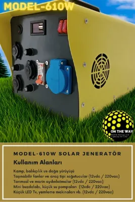 Otw Enerji 610W Taşınabilir Güç İstasyonu – LiFePO4 Bataryalı Solar Jeneratör