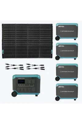 Antfea F3600 Ultra + 4 adet BF3600 Backup Batarya + 12 adet 400W Paneli + 2 adet Paralelleme Kabl