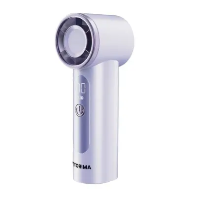 Torima F-44 Dijital Göstergeli Taşınabilir Mini Fan Şarjlı El Vantilatörü Mor