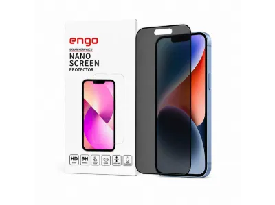 ENGO Apple iPhone 14 İle Uyumlu Hayalet Yandan Görünmeyen 9H Kırılmaz Nano Cam Ekran Koruyucu