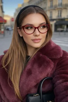 Hill's HİLLS BREEL CAT BORDO ÇERÇEVE küçük boy Mavi Işın Korumalı Blue Block Şeffaf Ekran Gözlüğü