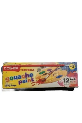 Collex 12 renk resim çocuk okul guaj boya