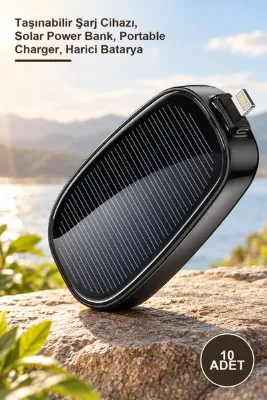 Yenilig 10 Adet Güneş Enerjili Power Bank – Taşınabilir Şarj Cihazı, Solar Power Bank, Portable Charger, Harici Batarya