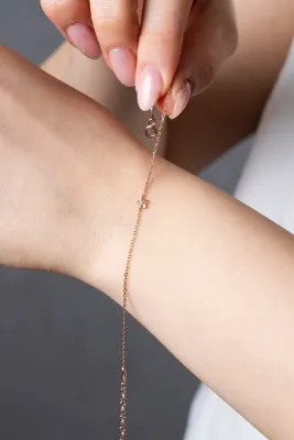 Elika Silver 925 Ayar Gümüş Minimal Lotus Bileklik ELKAB92332