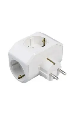 VİKO Yonca Plus Beyaz 3'lü Topraklı Fiş-Priz Adaptörü (90303003)