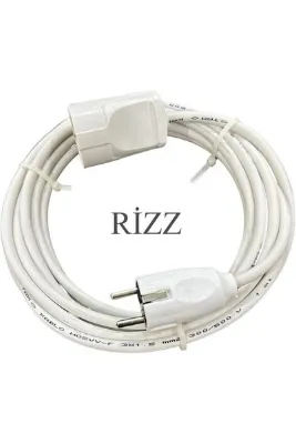 RİZZ 30 METRE TEKLİ BEYAZ RENK 3x1,5 MM CCA TTR TOPRAKLI KAUÇUK SEYYAR ELEKTRİK KABLOSU