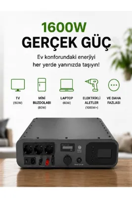 Kyron Power KL-ACTIVE1600 1.6kw - LiFePO4 Taşınabilir Solar Güç Kaynağı