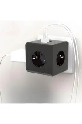 TREND Isıya Dayanıklı Termal Akım Korumalı Ve Korumalı 3 Priz Girişli 3 Usb Girişli Küp Pri