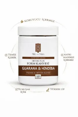 Mel and Mira DetoxPlus Premium Form Kahvesi 200g | Hindiba, Guarana ve Kakao İçerikli Yüksek Etkili Karışım