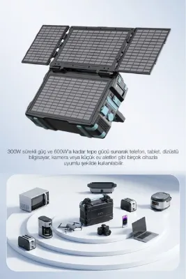 Nurcamp 76800mAh 300W Taşınabilir Güç İstasyonu Güneş Panelli Hızlı Şarj