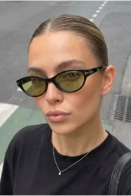 REN EYEWEAR Tessa Kadın Güneş Gözlüğü Oval Kedi Gözü ANTİREFLE cam 50 Ekartman Gold Detaylı YENİ Sezon