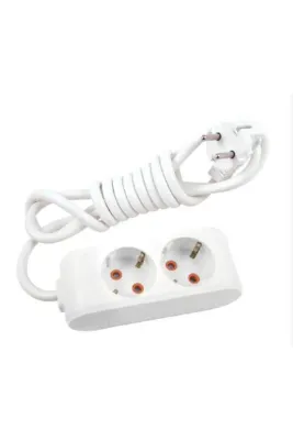 VİKO Multi-let 2li Topraklı 5 Metre Priz (beyaz)