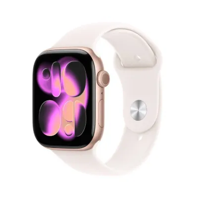 Apple Watch Series 11 GPS 42mm Roze Altın Rengi Alüminyum Kasa ve Bulut Pembesi Spor Kordon - M/L