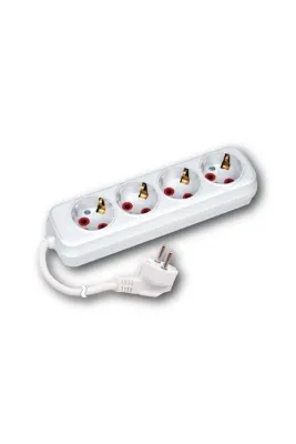 4 Lü Topraklı 3 Metre Kablolu Grup Priz