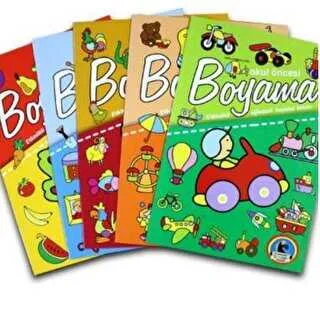 Okul Öncesi Boyama - Etkinlikli Eğlenceli Dev Boyama Kitabı 5 Kitap Takım