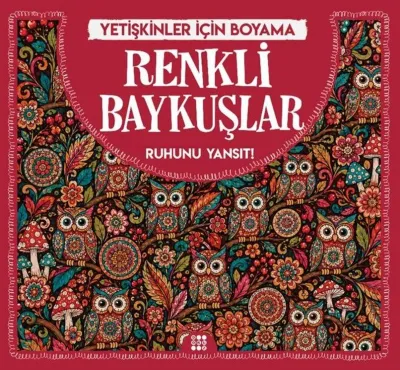Renkli Baykuşlar - Yetişkinler İçin Boyama