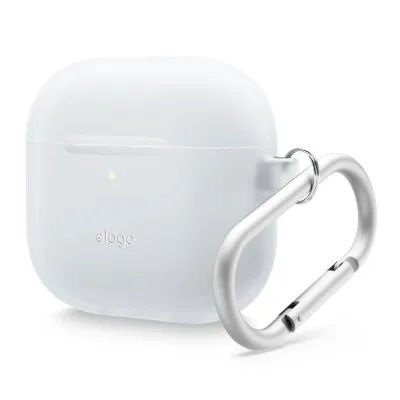 Elago AirPods 4 Silikon Askılı Kılıf - Gece Parlayan Mavi