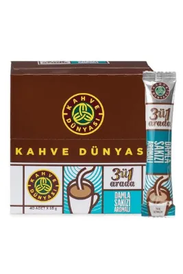 Kahve Dünyası 3'ü 1 Arada Hazır Kahve Damla Sakızlı 18 g x 40 Adet