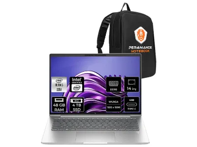 HP EB 6 G1i FHD+ AD4N5ETPN330 + PER4 Intel Core Ultra 5 225U 48 GB RAM 4 TB SSD 14 inç FreeDOS Laptop+Çanta Metalik Gri