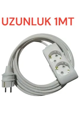 VİKO 2li Grub Priz Ara Kablosu Uzatıcı Viko 1.2.3.4.5....20 mt kablo uzunluk seçiniz ( uzunluk 1mt )