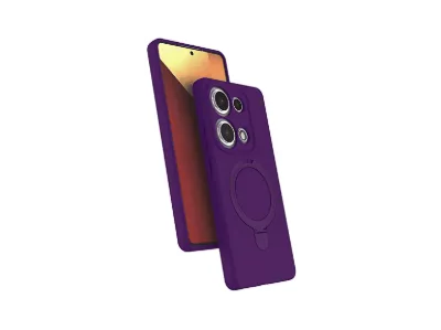 NEWFACE Xiaomi Redmi Note 13 Pro 4G Uyumlu Regal Magsafe Standlı Kapak Telefon Kılıfı Derin Mor