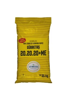 GÜBRETAŞ 20.20.20+ME Harmanlanmış NPK Gübresi - KLOR İÇERMEZ | 25 Kg
