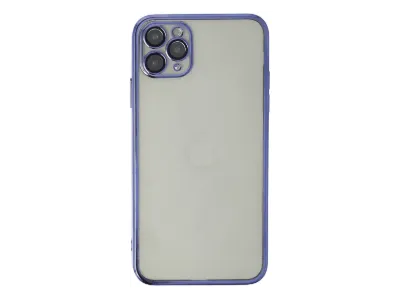 NEWFACE iPhone 11 Pro Max Uyumlu Kamera Korumalı Lensli Silikon Telefon Kılıfı Mor