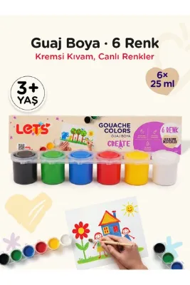 Lets Guaj Boya Seti 6 Renk x 25ml | Let's